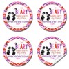 Panda Bear Themed Valentine Party Favor Sticker Labels for Girls,