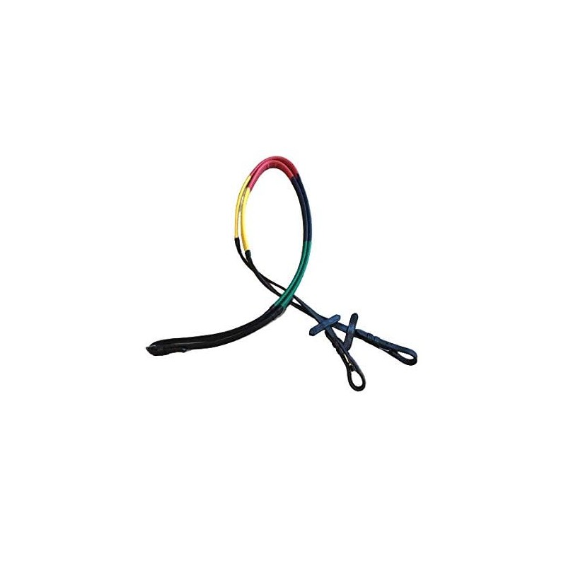 Cwell Equine MultiColour Rainbow Training Rubber Leather Reins For Horse