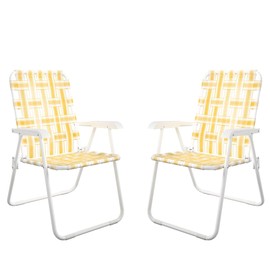 Novogratz Poolside Gossip, Priscilla Folding Chairs, 2-Pack, Yellow