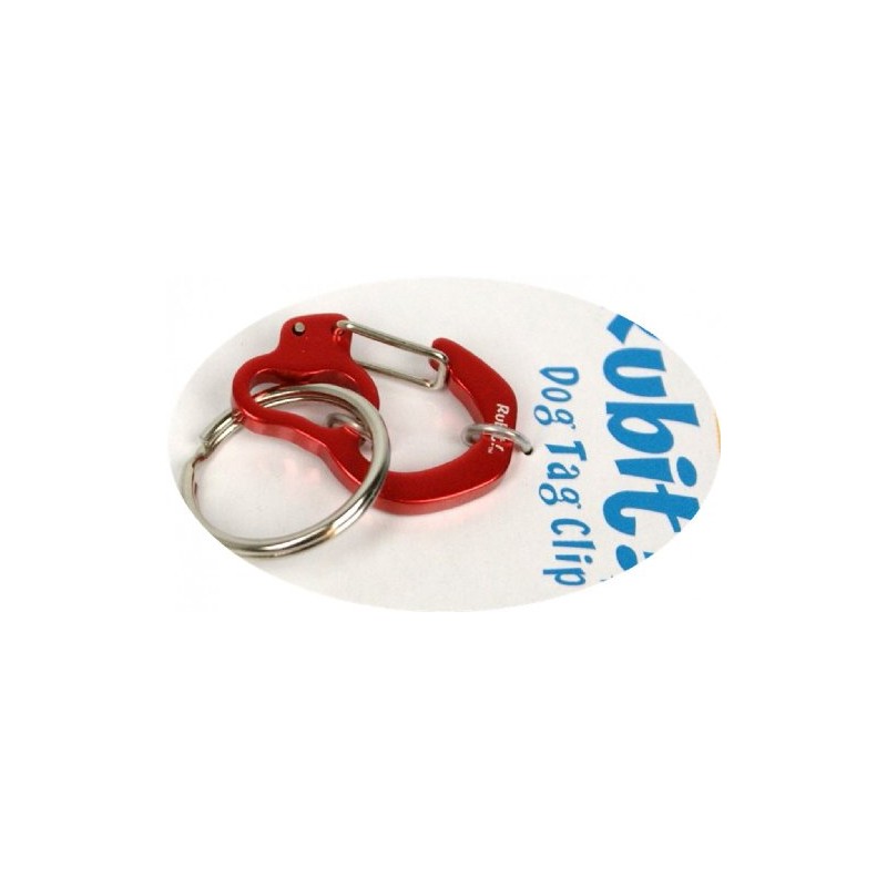Small Curve Aluminum Dog Tag Clip - Red