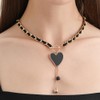 GIGB PBDK Black Tassel Pendant Necklace Dainty Y2k Heart Cross