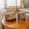 Mars Exports Wooden Yarn Bowl, Square Shape 2 in One