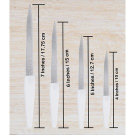 Premium Metal Nail Files by ZAMAHA UK - Durable Reusable Dual Sided Nail Care Accessories - Suitable for Professional Pedicure & Manicure - Ergonomic Handle Shape - Set of 4