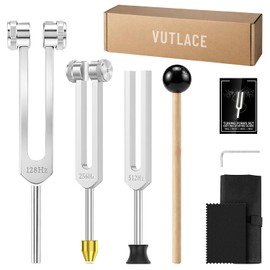 Tuning Forks for Healing, 128Hz, 256Hz, 512Hz Tuning Fork Set for Meditation, Yoga and Chakra Energy Therapy for Mom or Girlfriend on Mother's Day, Birthday