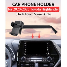 LAUFITMT Car Phone Holder for Toyota Highlander 2020-2025 Accessories 8 Inch Screen Fixed Clip Adjustable 360 Degree Rotation Cell Phone Mount Hands Free
