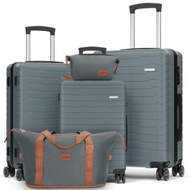Luggage Sets 5 Piece Suitcases with Wheels, Suitcase Set ABS Hard Case Luggage with Spinner Wheels Durable Travel Luggage