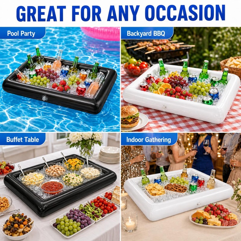 2 Pack Inflatable Serving Bars (Black+White)