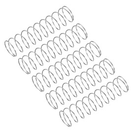 QUARKZMAN Compression Spring 304 Stainless Steel 10 mm AD 0.5 mm Wire Size 40 mm Free Length Silver Tone Pack of 5