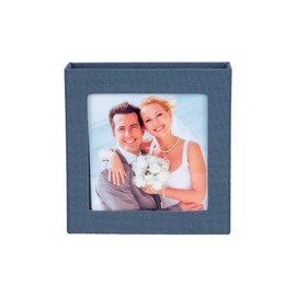 USB Stick Gift Box for Wedding - Photo Box with Picture Window for USB Stick | Memory Box for Photos & Videos | Elegant Storage (Grey)