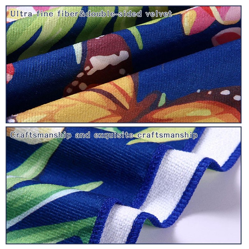 1 Printed Beach Towel, Microfiber Beach Towel, Absorbent And Quick-Drying