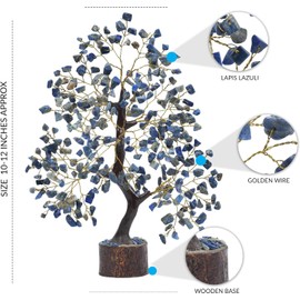 Lapis Lazuli Crystal - Chakra Tree - Home Decor Crystals - Money Tree - Crystal Tree of Life - Blue Lapis Stone Tree - Spiritual Gifts - Meditation Accessories - Balancing Stones, Bonzie Tree