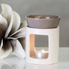 Duftlampe Aromabrenner DUO aus Keramik · weiß/grau Höhe 11 cm
