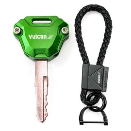 MOWOK Fit For Vulcan S 650 VN650 VN 650 VulcanS vulcans s650 Motorcycle Key Case Cover Shell Chain Keychain Keyring (Green)
