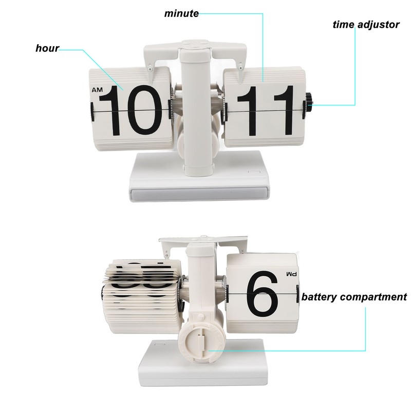 Retro Digital Flip Down Clock Battery Powered Flip Desk Clock