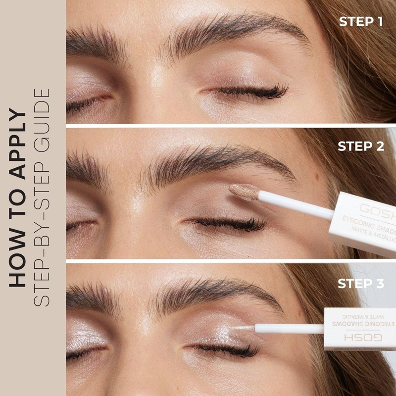 GOSH Eyeconic Eyeshadow 2-in-1 Eyeshadow Nude with Matte and Metallic