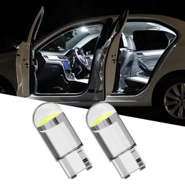 2PCS 158 LED Bulb W5W 168 192 194 T10 Wedge Light Bulbs, 12V Car T10 LED Light Plug-in Bubble, T10 Small Light Bulb COB Interior Light Universal for Car Reading Light, Side Marker Light, Door Light