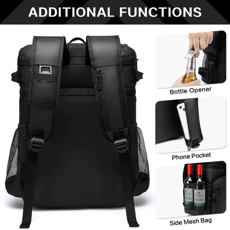 Laripwit 54 Cans Backpack Cooler Insulated Leak-Proof Large Leather Cooler