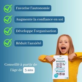 Luva and co Routines Child Morning and Evening Magnetic Child 3-7 Years - Educational Game for the Family - Customisable Planner - Learning Montessori 4 Years Children - Fridge Magnet Calendar