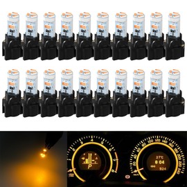 GLOFE - 20 luces LED T5 para salpicadero de coche T5 37 74 bombillas LED con enchufe de bloqueo giratorio, repuesto de luz PC74 PC37 súper brillante para panel de instrumentos indicador de calibre