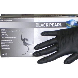 1 Dispenser Box 100 Pieces Black-Pearl Latex-Free Gloves m