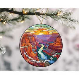 Grand Canyon National Park Ornament, Stained Glass Look Ornament, National Parks Christmas Ornament, Keepsake Ornament, Travel Souvenirs, Christmas Ornament Ceramic Gift Printed on Both Sides