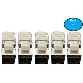 Micro Connectors, CAT6 Shielded Keystone Jack Tool-Less Silver (5-Pack) (FRT-866ST-5)