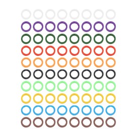 PATIKIL Key Cover Set with 80 Tags and Identifier Cover Key Head Protector Key Accessories Vintage Office Plastic Rubber 10 Colors
