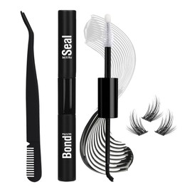 RYMAUP® Wimpernbindung und versiegelung mit Wimpernpinzetten Set,2-in-1-Wimpernkleber und Wimpernapplikator mit Kamm,wasserdichter Cluster Wimpernkleber und Pinzettenpackung