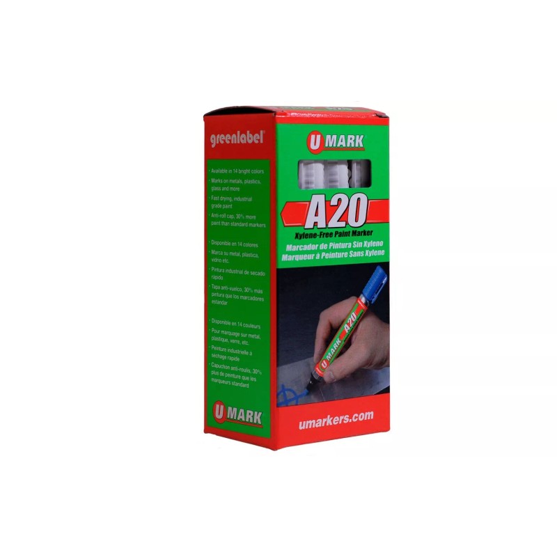 UMARK U-Mark A20 Xylene-Free Paint Marker With Reversible Tip yellow