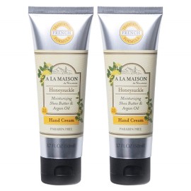 A LA MAISON Moisturizing Cream, Honeysuckle - Uses: Hand, Argan Oil, Pure Shea Butter, Essential Oils, Plant Based, Cruelty-Free, SLS and Paraben Free (1.7 Oz, 2 Pack)