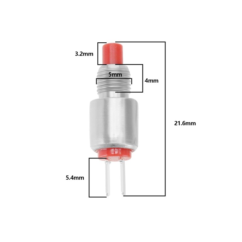 VGOL 5pcs 2pin Microminiature Momentary Button DS-402 Mini Push Button