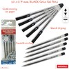 NATARAJ - 10 Gelix Gel BLACK Pens 0.7mm Fine Tip