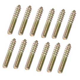 PZRT 12pcs M4 Double Headed Bolts Self-Tapping Screw 25mm Length for Sofa Furniture Connection Fastener Hardware