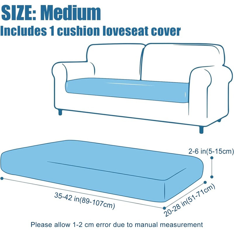 Smiry Waterproof Couch Cushion Covers, Stretch Jacquard Thick Sofa Cushion