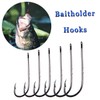 130pcs Baitholder Fishing Hooks Set Carbon Steel Black Barbed Baitholder