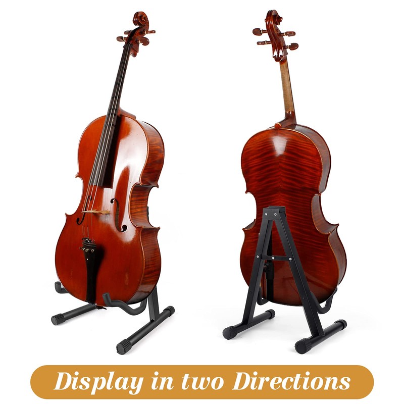 pugdodo Cello Stand Adjustable, Folding Cello Support Stand, A-Frame Folding