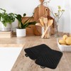 Sibba Black Pot Holders with Pocket, 2 Pcs Cotton Heat