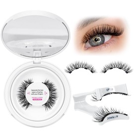 PRO Magnetic Eyelashes Long Lasting Reusable With Applicator Magnetic Lashes Natural Look No Glue Needed Easy To Wear 4 magnet points Stronger&Suitable for Eye Shape (1Pair,Ecstatic)
