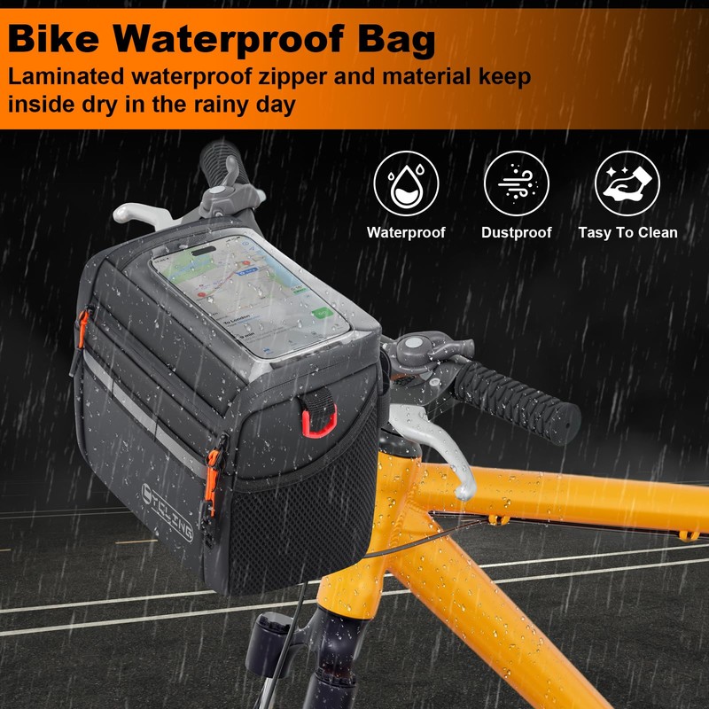 QCHMM Handlebar Bag Bicycle, Insulated Bicycle Bag Handlebar for E