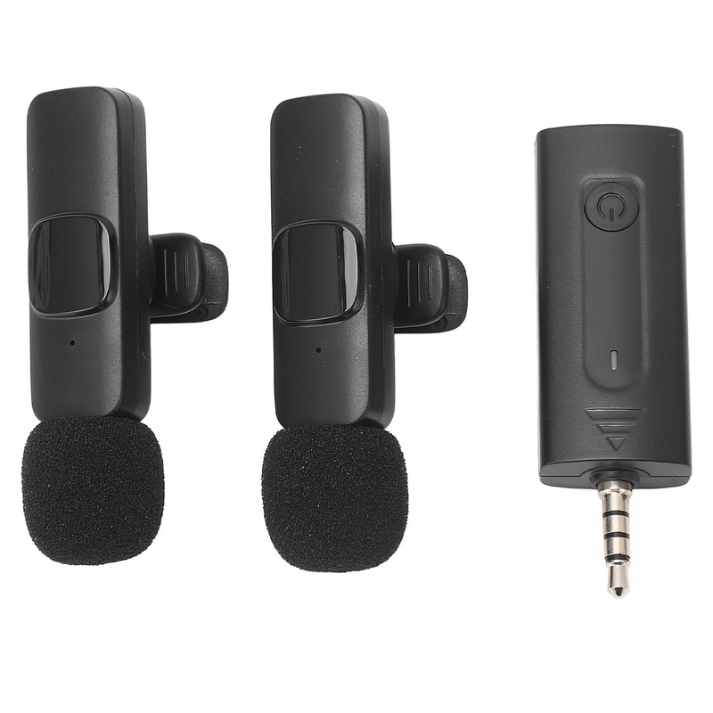 Wireless Lavalier Microphone Portable Noise Cancelling Professional Lapel Mic for