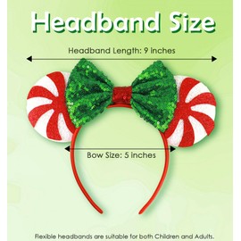Christmas Mouse Ears Headbands for Women-White