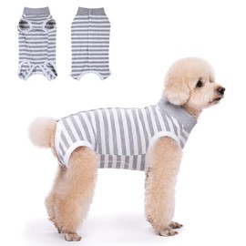 TQFlow Dog Bodysuit After Op, Body Dog Castration Wound Protection Suits Female Male, Wound Protection Professional Pet Recovery Suit, Surgical Body Dog Bodysuit, Breathable Dog Onesie (Grey, L)