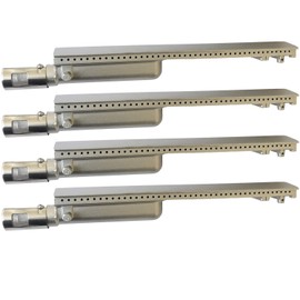 GRILLJOB 4PC Set Cast Stainless Steel Grill Burner SS304 Universal BBQ Grill Burner 16", Compatible with 23301 16516 44305 Aussie Bull Blaze Char-Broil Jenn-AIR NEXGRILL Thermos Turbo Gas Grills