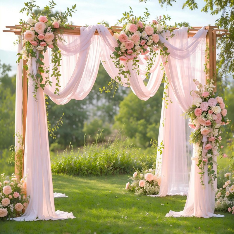 Wedding Arch Draping Fabric, 1 Panel 28" x 19Ft Blush