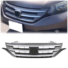 Kojem Front Bumper Grille Compatible with 2012-2014 Honda CRV CR-V 4-Door Hood Upper Grill w/Chrome Molding Trim Replacement for HO1200211, 71121T0GA01ZA