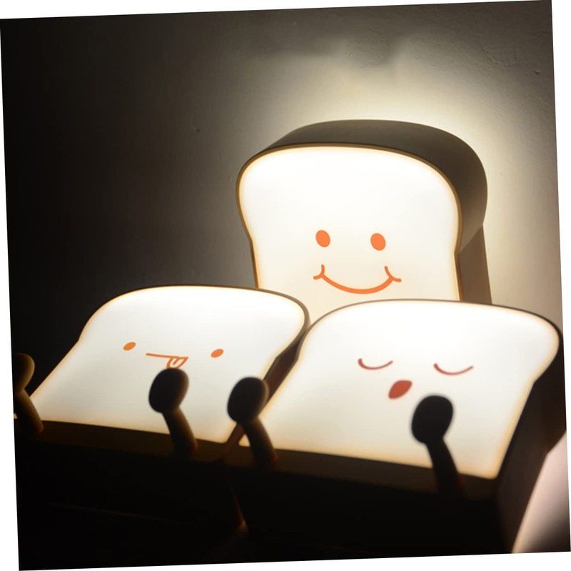 Ciieeo Toast Night Light for Nursery Adorable Bedside Lamp with