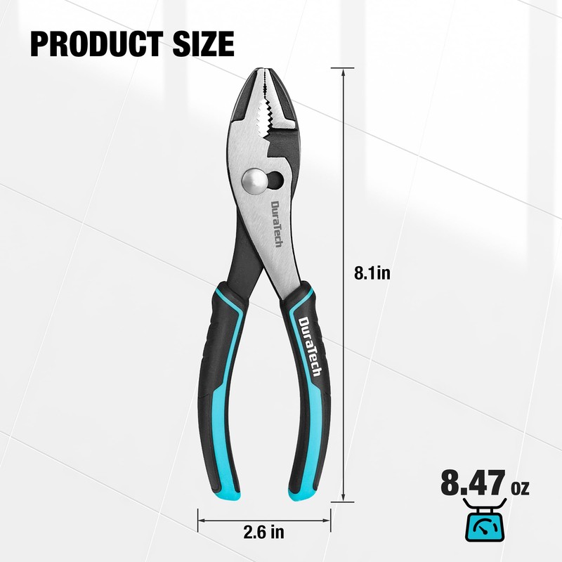 DURATECH 8 Inch Slip Joint Pliers, Pliers Tool with Comfortable
