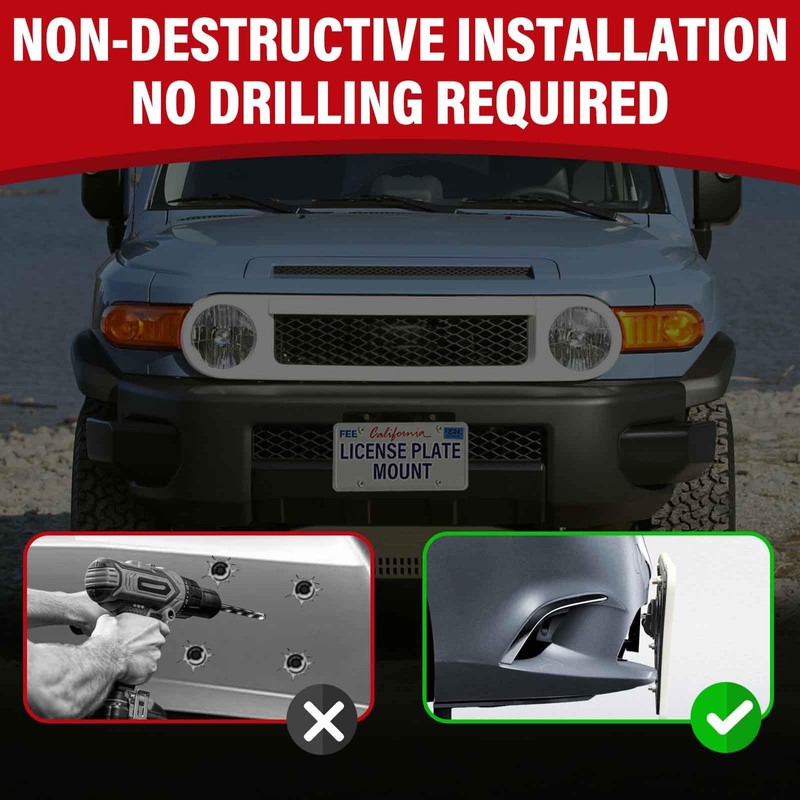 No Drill Front License Frame Compatible with Toyota Venza 2021-2024