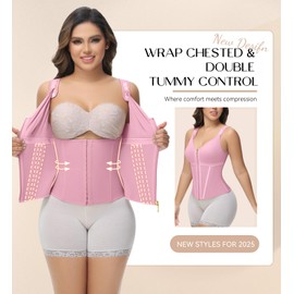 SHAPSHE Waist Trainer Corset for Women Tummy Control Sport Workout Body Shaper Vest for Women Postpartum Gym Zipper and Hooks Pink