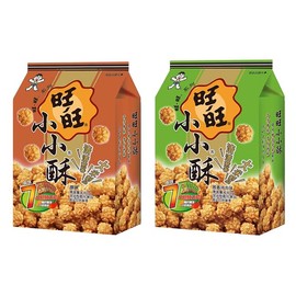 Want Want Golden Rice Crackers 2 Pack – Scallion Chicken & Original Flavor, 180g Bags with 7 Mini Packs Each 旺旺小小酥（原味和葱香雞肉味） (2 Pack, Original and Scallion Chicken Flavors)